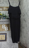 City Chic Plus Size Belted Cold Shoulder Flutter Sleeve Jumpsuit Black 16W