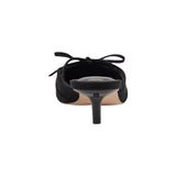 Marc Fisher Pointed Toe Faux Suede Kitten Heel Mules with Bow MFFLORIN3 Black 9M