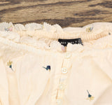 Black Tape Plus Size Printed Cotton Flutter-Sleeve Top Garden Way Off white 2X