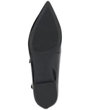 INC International Concepts Womens Valan Triple-Strapped Flats Black Patent 9.5M