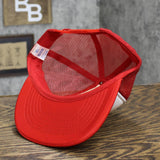 Mens Vintage Eaglerock Construction Snapchat Trucker Hat Red / White OS