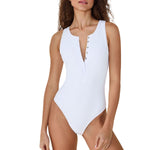 Andie Womens Ribbed The Malibu One Piece Swimsuit A7-A402-547967D0B42E White S