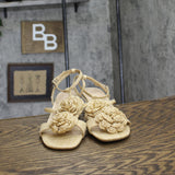 A New Day Womens Esme Floral Crochet Kitten Heels 92979007 Tan Brown 8.5M