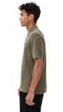 Vince Short Sleeve Variegated Texture Polo Shirt M03659768A Dome Green XL