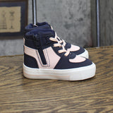 DKNY Toddler Girls Amelia Alice High Top Fashion Sneakers Navy Blue / Pink 5T