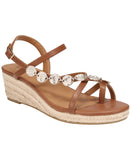 Style & Co. Womens Vernn Embellished Wedge Sandals 10020317500 Brown 9M