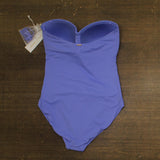 Anne Cole Color Twist Front Shirred One Piece Swimsuit Periwinkle Blue Purple 12