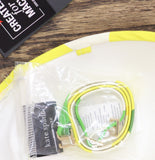 Kate Spade Womens Tie-Front Bikini Top Bandeau Swim White / Yellow / Green S