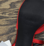 A New Day Womens Rosemary Heels Satin Strappy 94646857 Red 8M