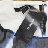 Alfani Womens Pleated Tie-Dye Blouse 100088567MS Blue M