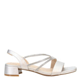 Lifestride Womens Joy Strappy Heeled Sandal I2934S1 Silver Brown 10M