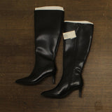 A New Day Nelly Under-Knee Heeled Boots Faux Leather 94637608 Black 7M