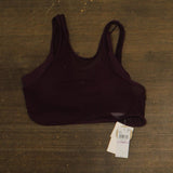 Becca Muse Mesh Overlay Convertible Bralette Bikini Swim Top Aubergine Purple D