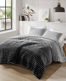 510 Design Fluffy Ribbed Plush 2-Pc. Comforter Set Gray Ombre Twin / Twin XL