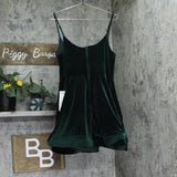 B. Darlin Square Neck Asymmetric Layered Skirt Mini Dress Dark Green 15/16