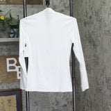 32 Degrees Womens Mock-Neck Long-Sleeve Top White XS