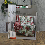 Premier Comfort Cozy Plush Reversible Throw Blanket White Poinsettia Multi 50x60