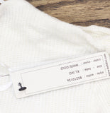 Belldini Knit Puff Sleeve Tie Front Blouse Top White / Gold XL