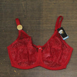 Wacoal Plus Size Retro Chic Full Figure Underwire Bra Barbados Cherry Red 38DDD