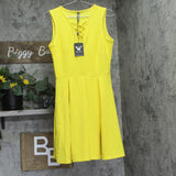 White Mark Womens Crisscross Shay Fit & Flare Dress 69922361289 Yellow L
