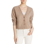 Aqua Womens Button Front Cashmere V-Neck Cardigan V10337 Brown 2XL