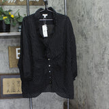 City Chic Womens Trendy Plus Size Twist Pacifica Button Up Shirt Black Multi 20W