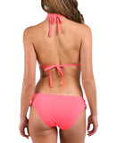 La Blanca Island Goddess Halter Triangle Bikini Top Bright Coral Reef Pink 14