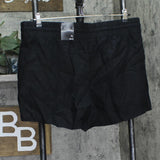 INC International Concepts Elastic Waist Front Tie Mid Rise Shorts Black XL