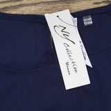 Ny Collection Womens Woven Plus Size Blouse WCRU0966 Navy Blue 1X