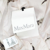 Max Mara Womens Square Feather Print Silk Scarf Foulard Powder Brown OS