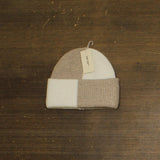 On 34th Womens Brushed Rib Colorblocked Beanie Rolled Cuff Tan Brown / White