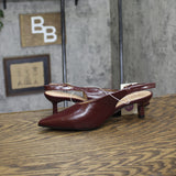 A New Day Samantha Slingback Kitten Heels 94462862 Burgundy Red 6.5M