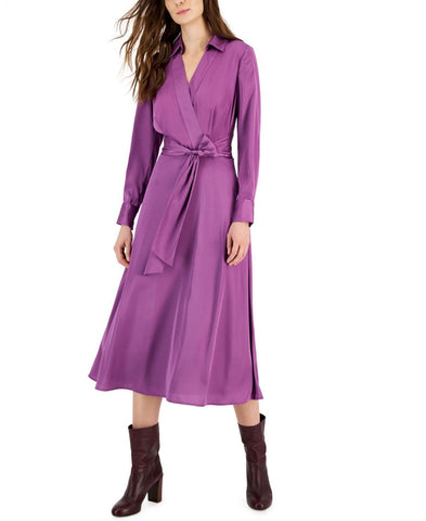 tahari purple dress $495 Elie Tahari cashmere purple dress size medium