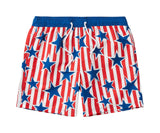 Mad Engine Mens Star Print Striped Americana Swim Shorts 89218265 Blue / Red XL