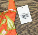 Solid & Striped One-Piece Colorblock Swimsuit Hibiscus Print Yellow Multi XS