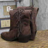 Universal Thread Patsy Tall Fringe Western Boots Mid Calf Chcolate Brown 7.5M