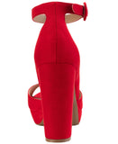 Sun + Stone Womens Reeta Block-Heel Platform Sandals Red 5M