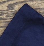 A New Day Suede Notched Collar Double-Breasted Belted Trench Coat Navy Blue S