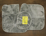 Garland Rug Nylon Washable Bath Mat Rug Set Platinum Gray 4 Piece Set