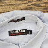 Kirkland Signature Oxford Button Up Cotton Dress Shirt Light Blue 17 1/2 33
