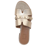 Naturalizer Niche Slide Sandal Metallic Leather Studded Champagne Brown 8M