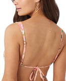 O'Neill Juniors Kelly Floral Menorca Swim Bikini Top Desert Flower Pink Mult M