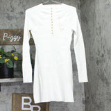 Universal Thread Womens Long Sleeve Mini Sweater A-Line Dress Cream Off White S