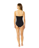 Anne Cole One-Piece Swimsuit with Mesh Insert 26MO02001 Black / White 12