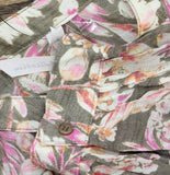 NY Collection Woven Floral Blouse with 3/4 Dolman Sleeves Black Floral Multi M