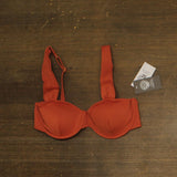 Vince Camuto Underwire Bikini Top with Adjustable Straps Cinnabar Orange Brown L