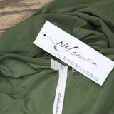 Ny Collection Petite Short 3/4 Sleeve Belted Wide Leg Jumpsuit Oil Green PL
