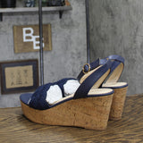 Jack Rogers Dumont Woven Rope Wedge Sandal 112241WG09 Midnight Blue 11M