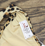 Andie Womens Swim Eco Nylon Bikini Top AT332 Cheetah Brown Multi M