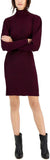 Taylor Dresses Women's Mock Neck Puff Sleeve Cable Knit Sweater Dress 6702M